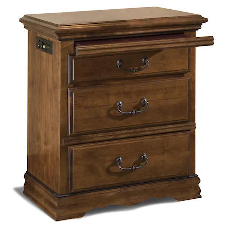 3-Drawer Night Stand with Pull-Out Tray